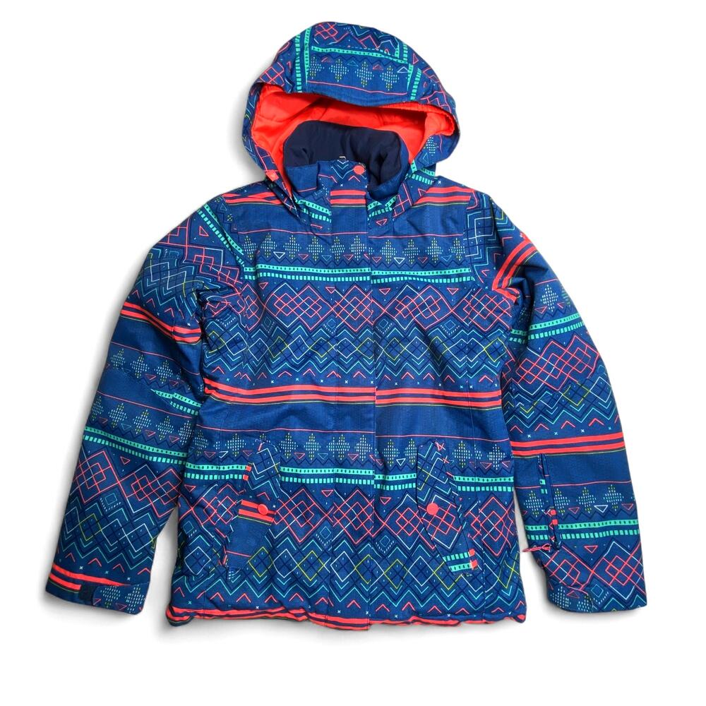 Roxy : Dry Flight 10K Waterproof Snowboard/Ski Jacket Hooded Geo Print : XL 14